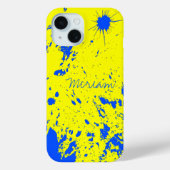 Miriam Naam Sjabloon, Lemon Green Blue Ink Stain Case-Mate iPhone Case (Achterkant)
