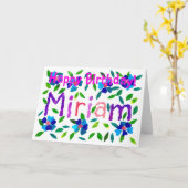 'Miriam' Verjaardag Kaart (Gele Bloem)