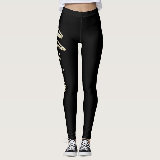 Miriam white gold Handwriting Hose Leggings (Voorkant)