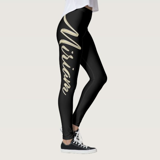 Miriam white gold Handwriting Hose Leggings (Rechts)