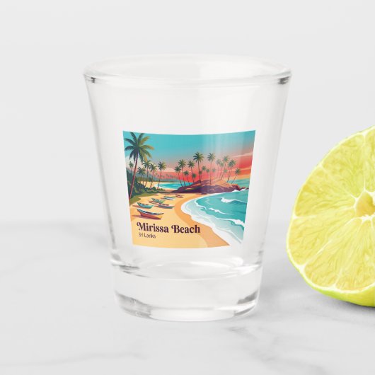 Mirissa Beach Sri Lanka Shot Glas (Voorkant)