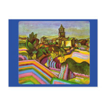 Miro, prijst het dorp, schilderend Briefkaart