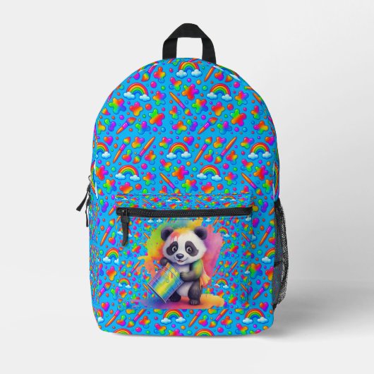 Miro the Panda Bear — Backpacks Col Cut Sew Bag Bedrukte Rugzak (Voorkant)