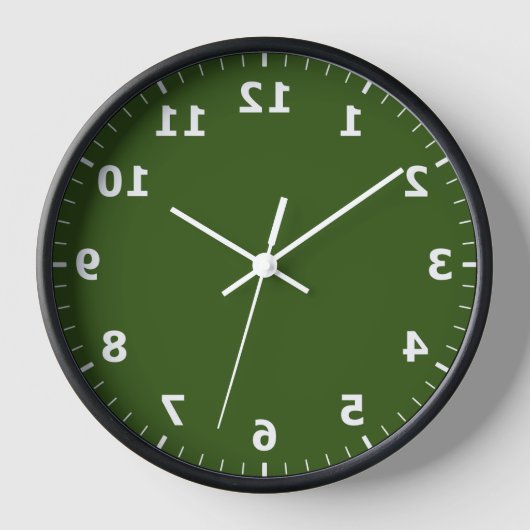 Mirror Afbeelding Clock - Groene gespiegelde schri (Voorkant)