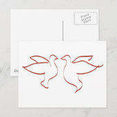 Mirror Afbeelding Doves Clipart Briefkaart (Voorkant / Achterkant)