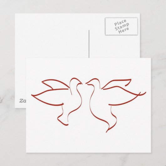 Mirror Afbeelding Doves Clipart Briefkaart (Voorkant / Achterkant)