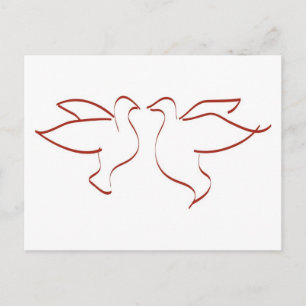 Mirror Afbeelding Doves Clipart Briefkaart