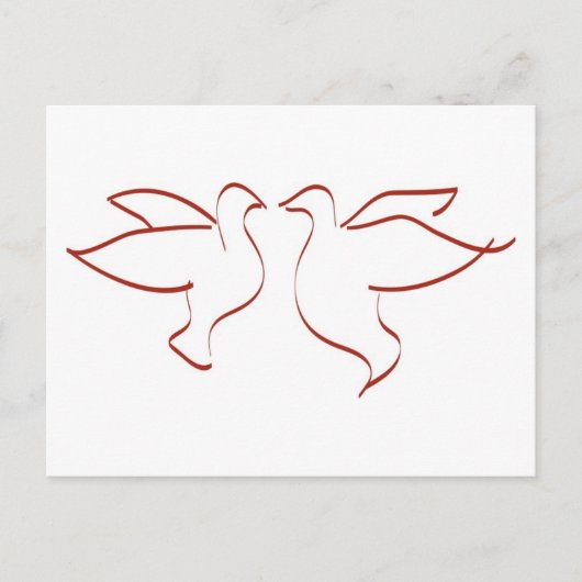 Mirror Afbeelding Doves Clipart Briefkaart (Voorkant)