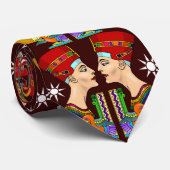 "MIRROR AFBEELDING" EGYPTIAN MOTIF STROPDAS (Opgerold)