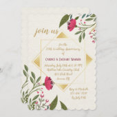 Mirror Afbeelding Floral Invitation Kaart (Voorkant / Achterkant)