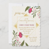 Mirror Afbeelding Floral Invitation Kaart (Voorkant)