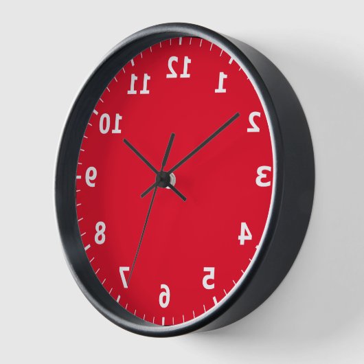 Mirror Afbeelding klok - Rode achterwaartse cijfer (Hoek)