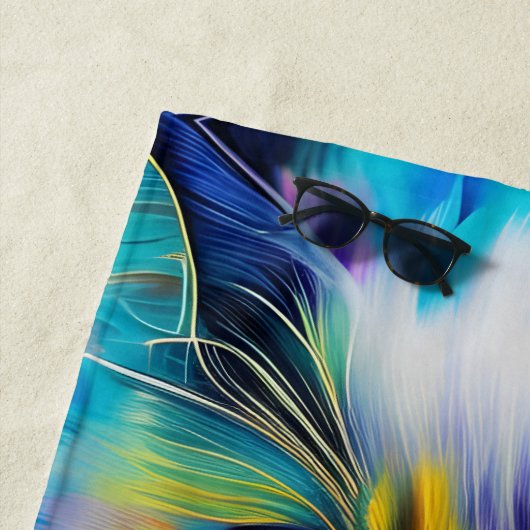 Mirror-afbeeldingen van een kleurrijke Siamese Kit Strandlaken (In situ)