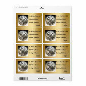 Mirror Ball Disco Party-labels Etiket (Full Sheet)