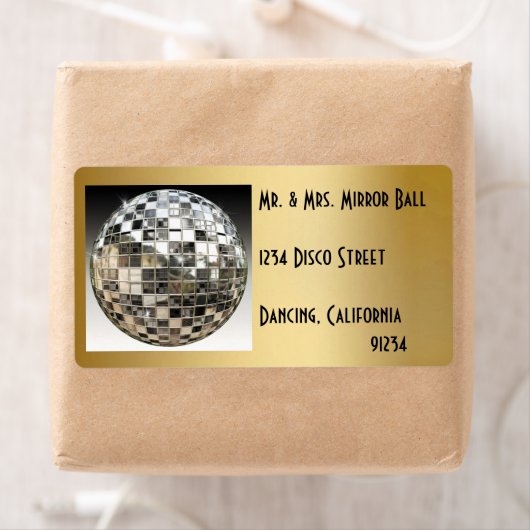 Mirror Ball Disco Party-labels Etiket (Insitu)