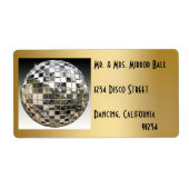 Mirror Ball Disco Party-labels Etiket (Voorkant)