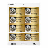 Mirror Ball Disco Party-labels Etiket (Full Sheet)