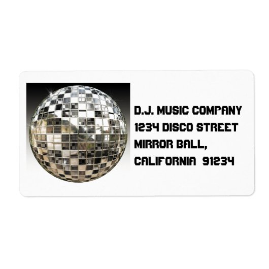 Mirror Ball Disco Party-labels Etiket (Voorkant)