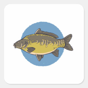 Mirror Carp Vierkante Sticker