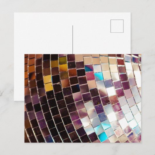 Mirror Disco Ball Aankondigingskaart (Voorkant / Achterkant)