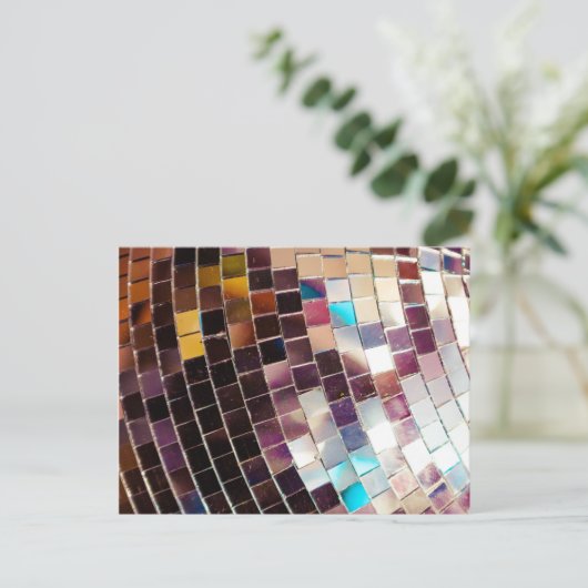 Mirror Disco Ball Aankondigingskaart (Staand voorkant)