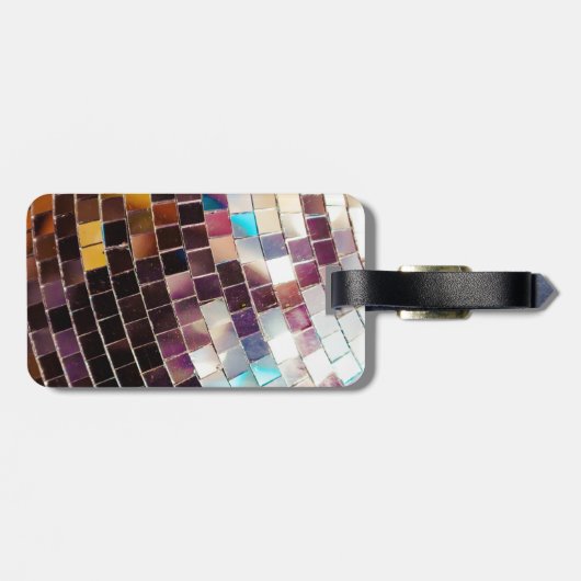 Mirror Disco Ball Bagagelabel (Achterkant horizontaal)