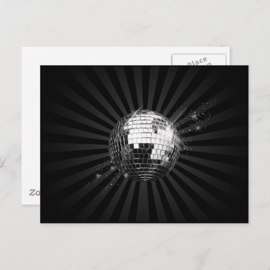Mirror Disco Ball on Black Briefkaart (Voorkant / Achterkant)