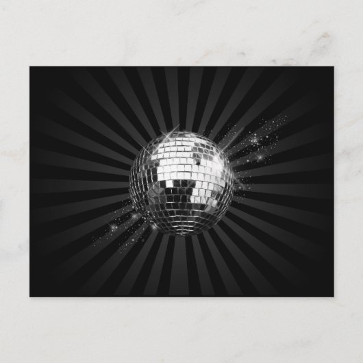Mirror Disco Ball on Black Briefkaart (Voorkant)