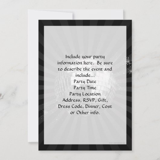 Mirror Disco Ball on Black Kaart (Achterkant)