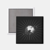 Mirror Disco Ball on Black Magneet (Voorkant / Achterkant)