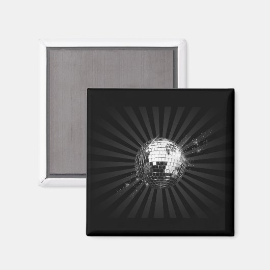 Mirror Disco Ball on Black Magneet (Voorkant / Achterkant)