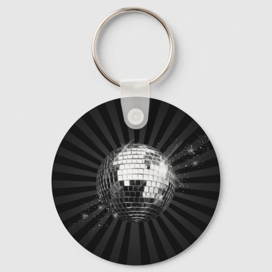 Mirror Disco Ball on Black Sleutelhanger (Voorkant)