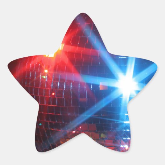 Mirror-disco roterende kogel met laserlichten ster sticker (Voorkant)