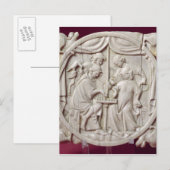 Mirror hoesje die een schaakspel weergeeft, c.1300 briefkaart (Voorkant / Achterkant)