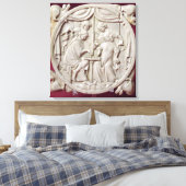 Mirror hoesje die een schaakspel weergeeft, c.1300 canvas afdruk (Insitu (Slaapkamer))