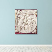 Mirror hoesje die een schaakspel weergeeft, c.1300 canvas afdruk (Insitu (Houten vloer))