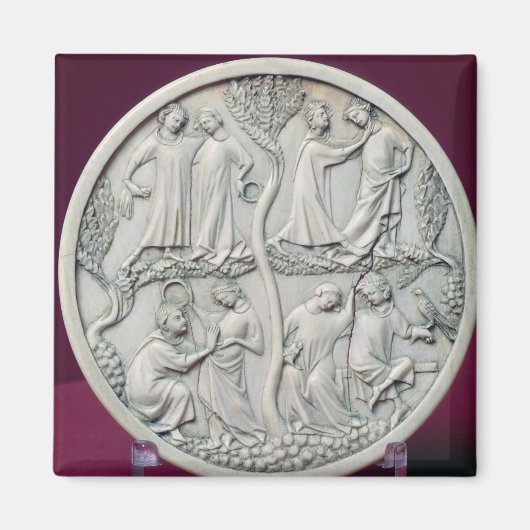 Mirror-hoesje met courante scènes, c.1320-30 magneet (Voorkant)