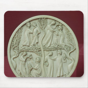Mirror-hoesje met courante scènes, c.1320-30 muismat