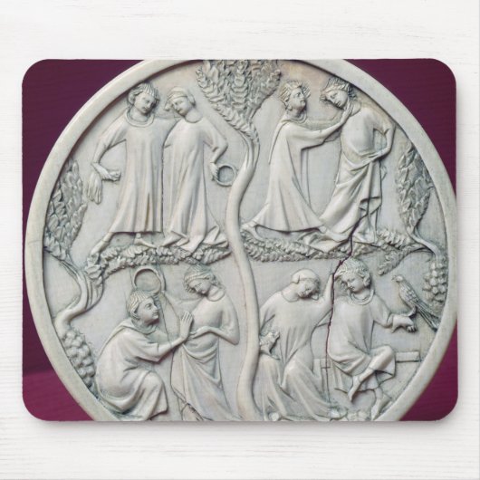 Mirror-hoesje met courante scènes, c.1320-30 muismat (Voorkant)