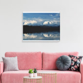 Mirror Lake Horizon met Forest & Snowy Mountains Canvas Afdruk (Insitu (Woonkamer))