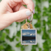 Mirror Lake Horizon met Forest & Snowy Mountains Sleutelhanger (Hand)