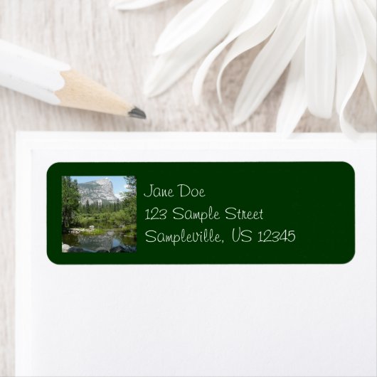 Mirror Lake Uitzicht in Yosemite National Park Etiket (Insitu)