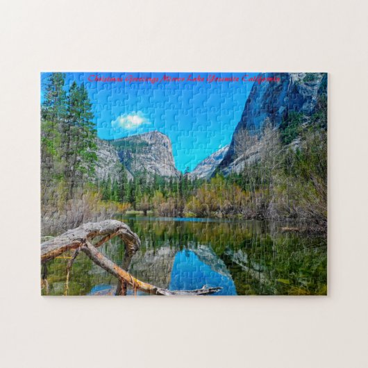 Mirror Lake Yosemite-kerstgroeten Legpuzzel (Horizontaal)