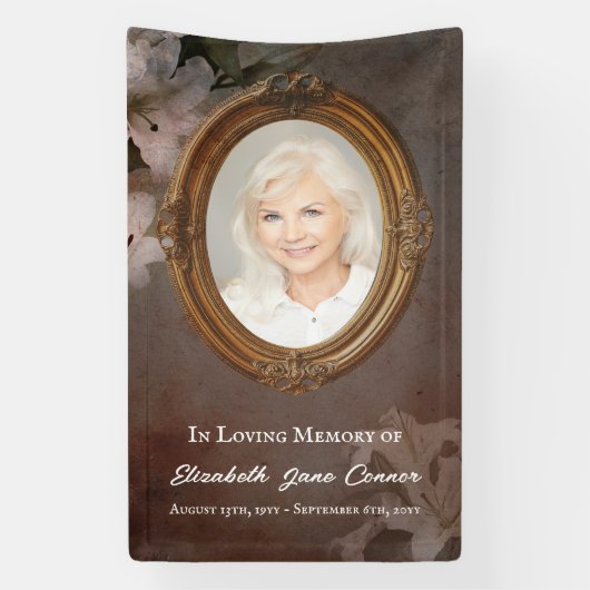 Mirror Lijst Lelies foto in liefdevolle herinneri Spandoek (Verticaal)