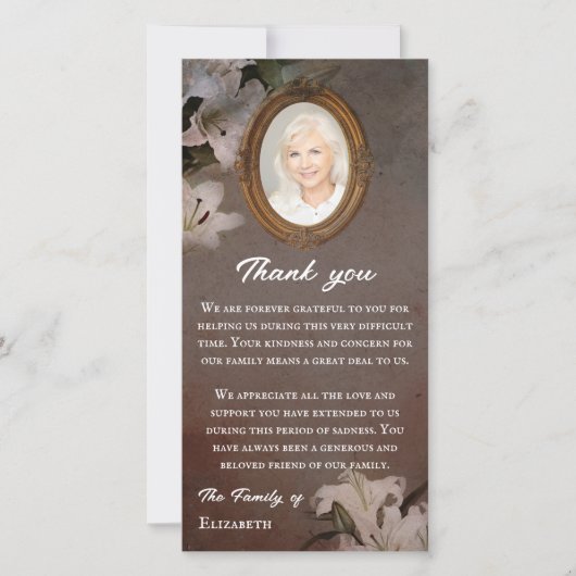  Mirror Lijst Lelies Fotosympathie Bedankkaart (Voorkant)