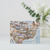 "Mirror Map of America" - Landmarks van Natuur Briefkaart (Staand voorkant)