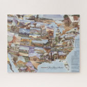 "Mirror Map of America" - Landmarks van Natuur Legpuzzel (Horizontaal)