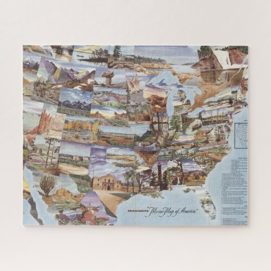 "Mirror Map of America" - Landmarks van Natuur Legpuzzel (Horizontaal)