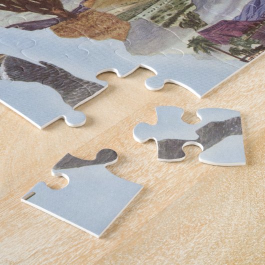 "Mirror Map of America" - Landmarks van Natuur Legpuzzel (Zijkant)