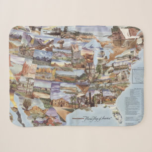 "Mirror Map of America" - Landmarks van Natuur Sherpa Deken